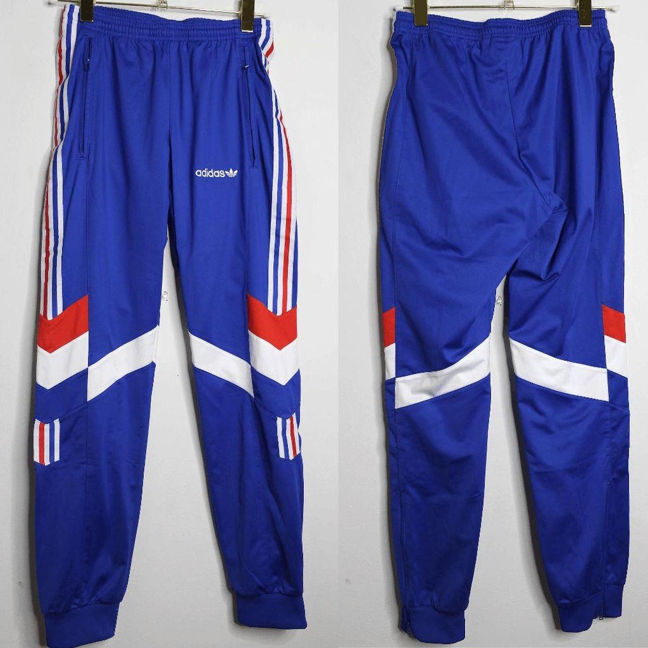 Adidas red white and blue retro vintage track suit - Depop