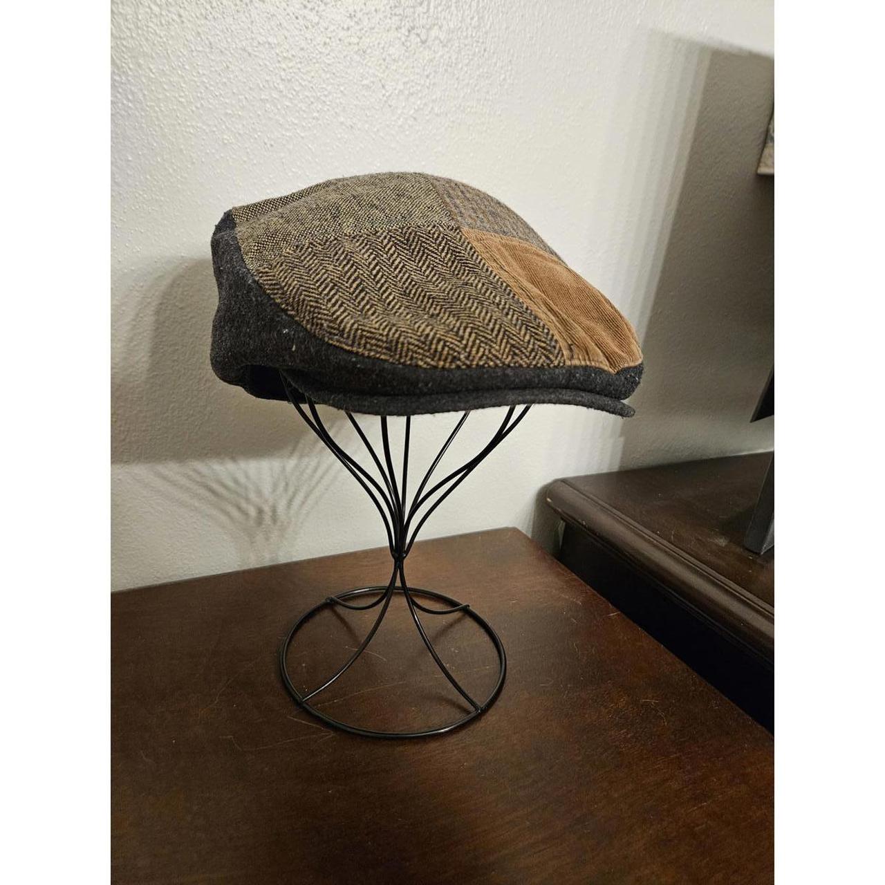 Men's Hat - Brown – Multi Pattern Patchwork Flat … - image 3