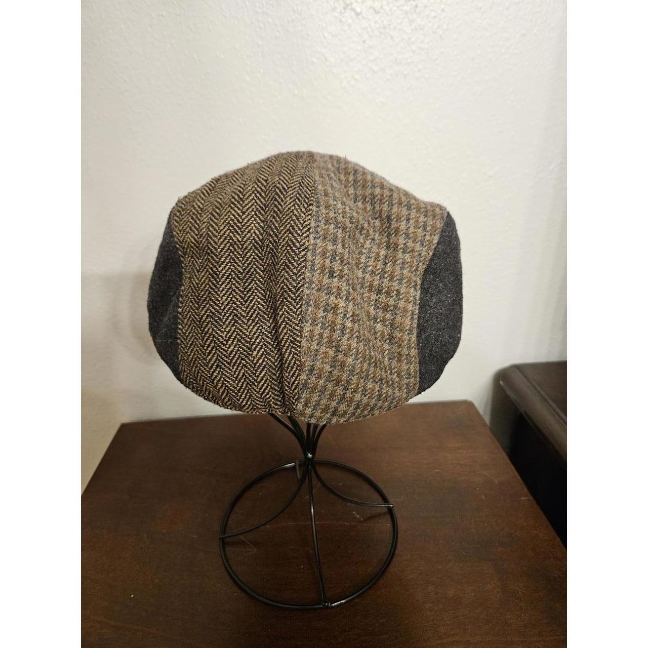 Men's Hat - Brown – Multi Pattern Patchwork Flat … - image 5