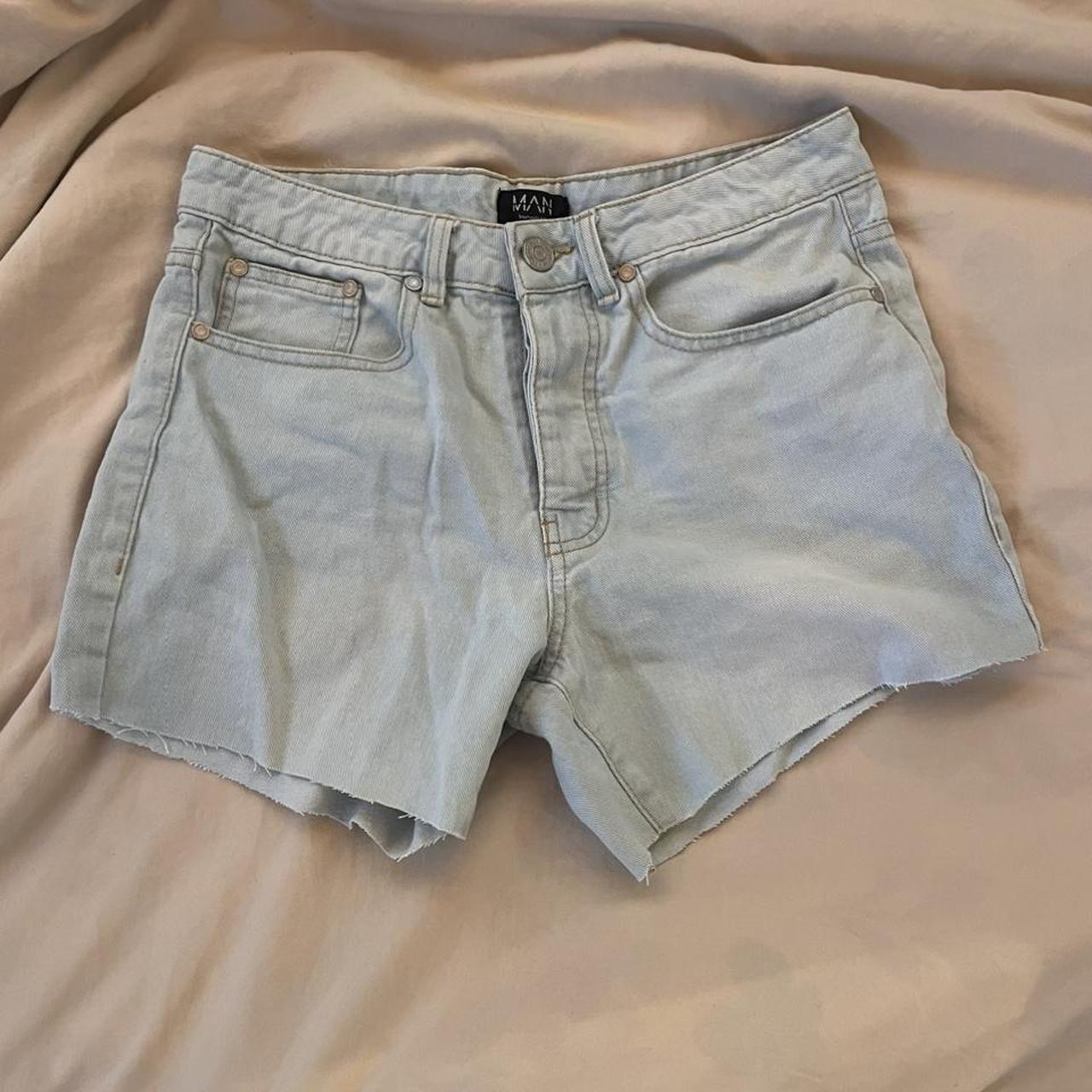 Lightwash denim shorts. Really cute as an oversized... - Depop