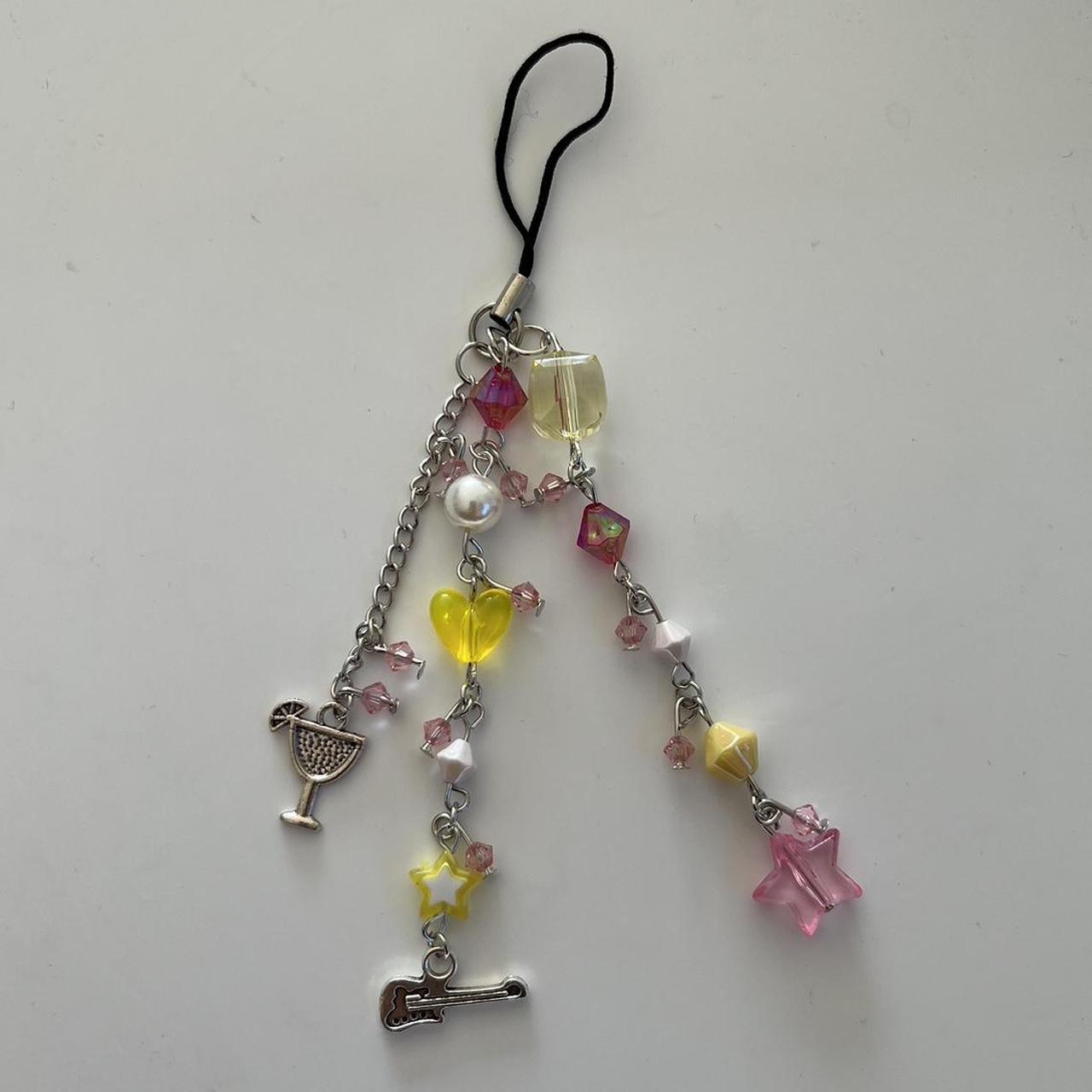 pink and yellow phone charm 🍯 handmade with love by... - Depop