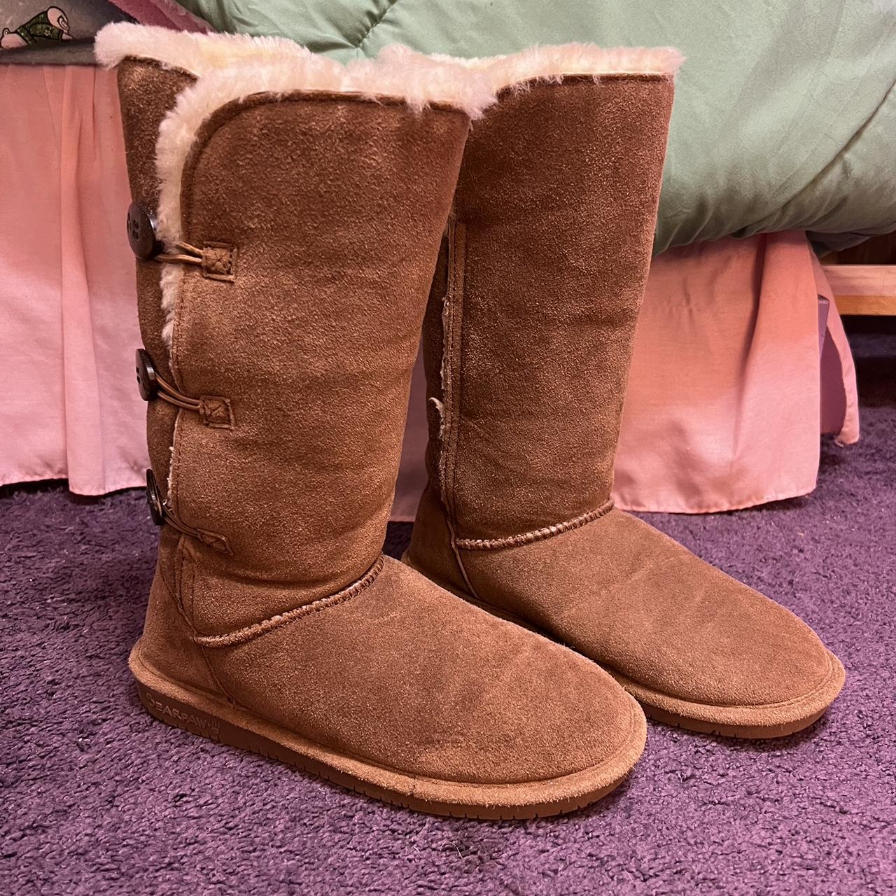 Brown fuzzy boots hotsell