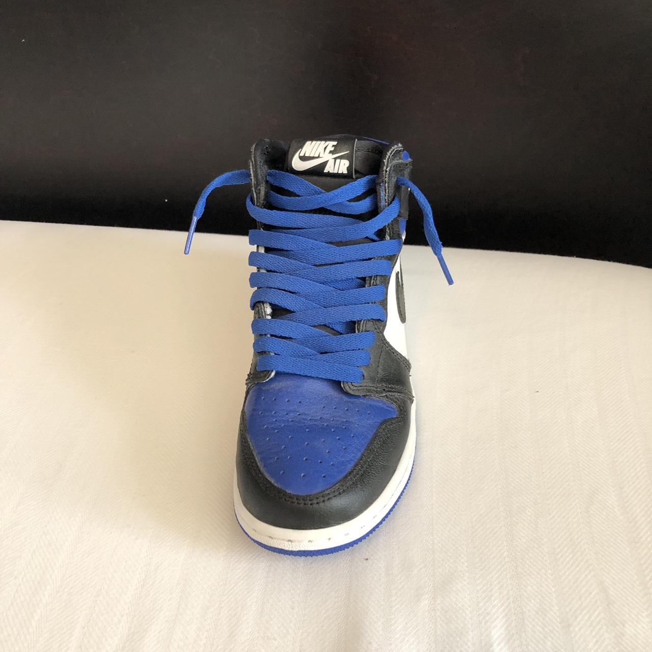 royal toe with blue laces