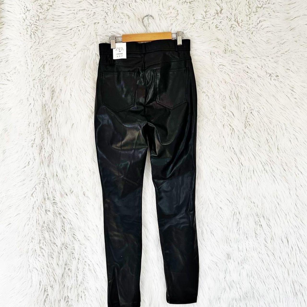 Zara NWT Faux Leather Leggings with Cargo Pockets - Depop