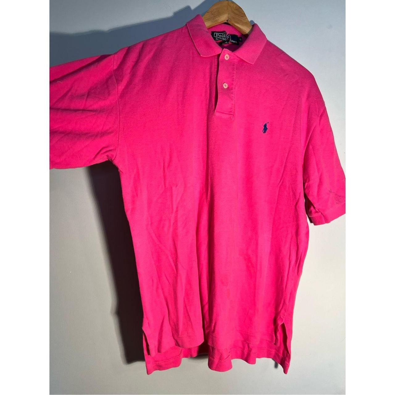 Men's POLO RALPH LAUREN Ultra Pink Mesh POLO Shirt... - Depop