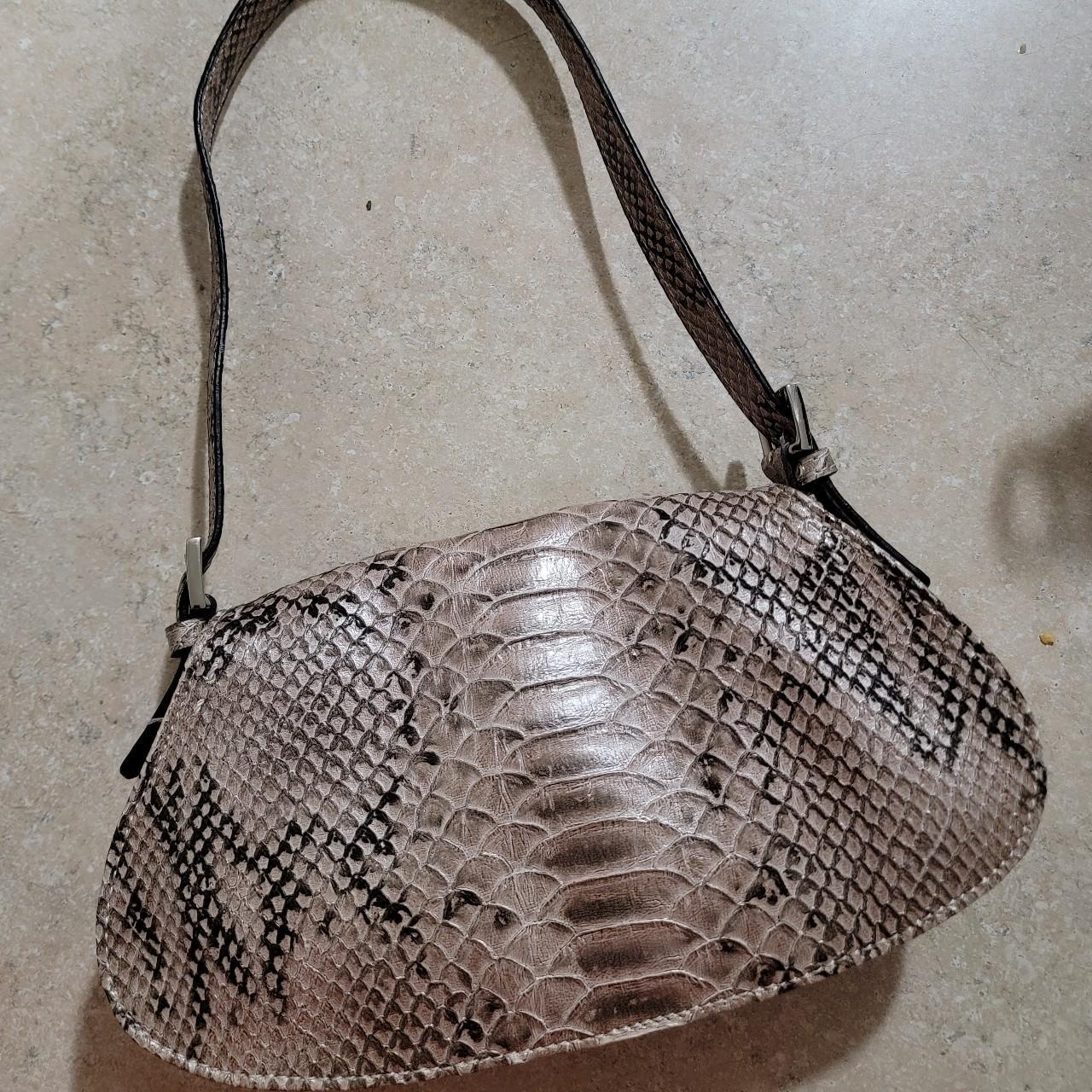 Y2K Liz Claiborne Mini Snakeskin PVC Leather Bag - Depop