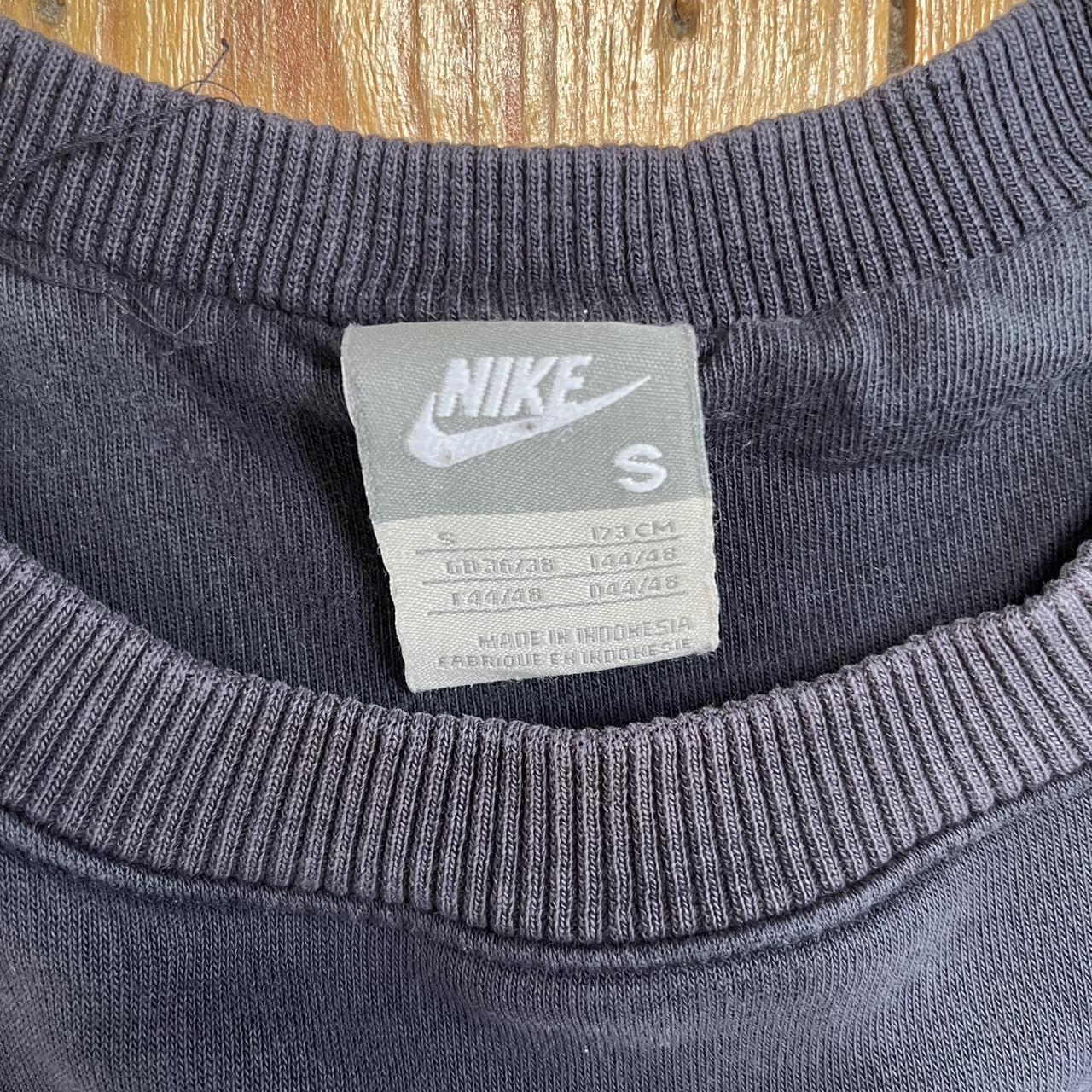 vintage 2000s navy nike jumper with detailing on the... - Depop