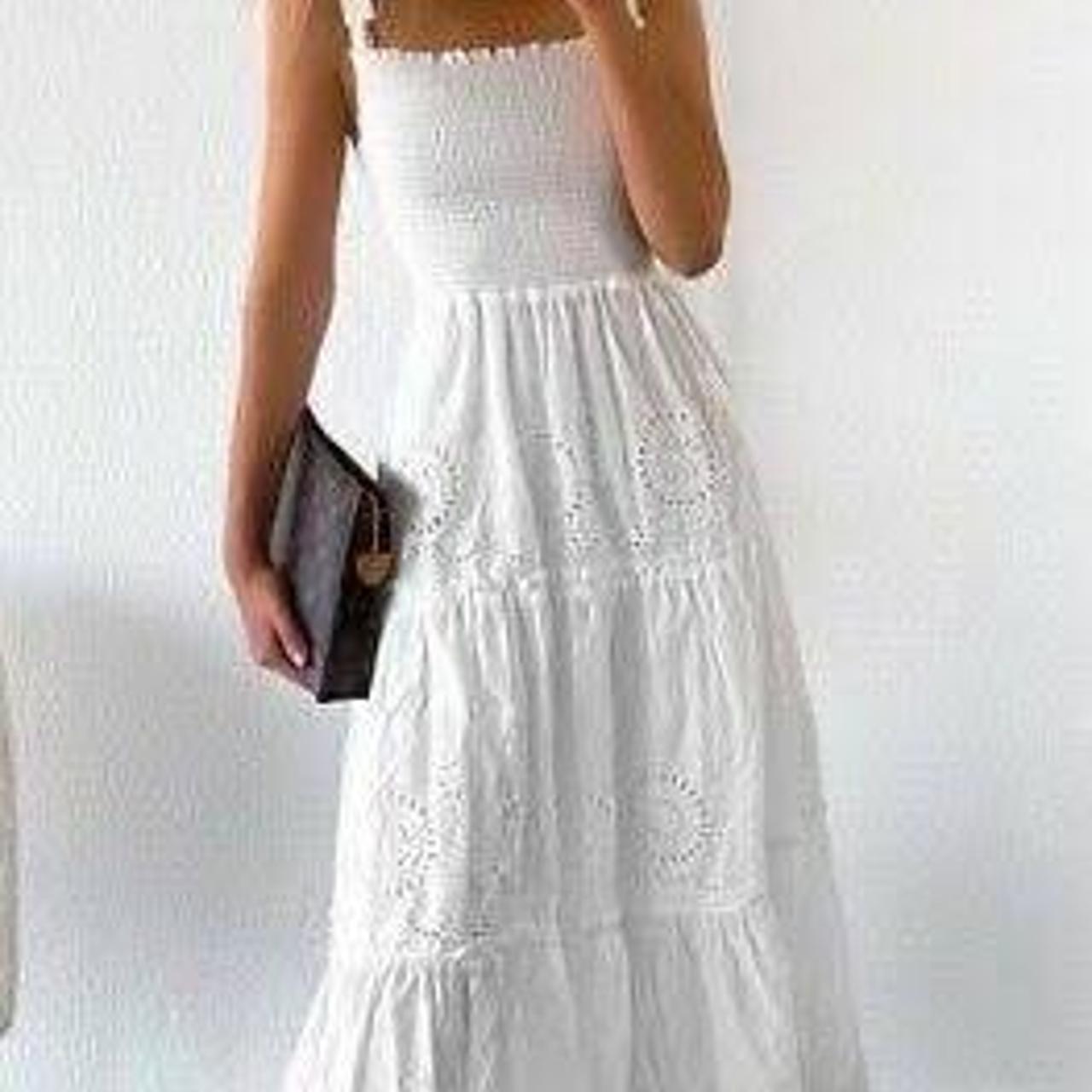 Zara Women's White Dress Depop