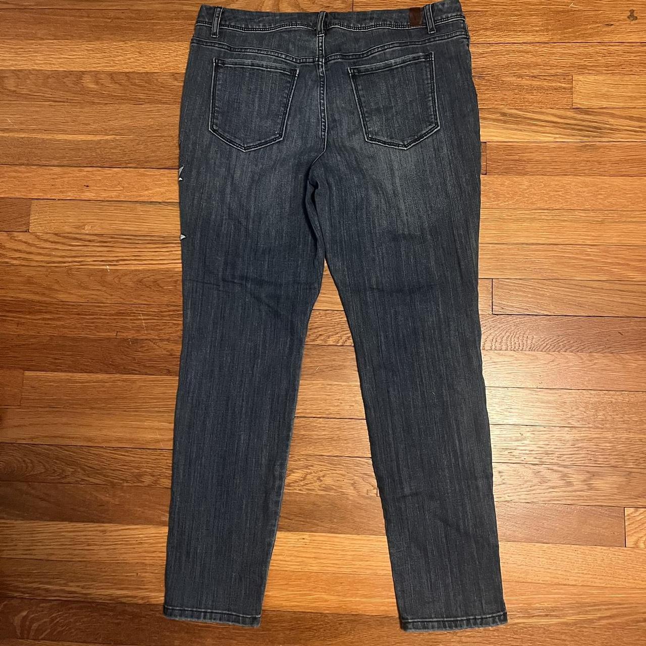 Sick floral Vera Wang jeans with detailed purple... - Depop