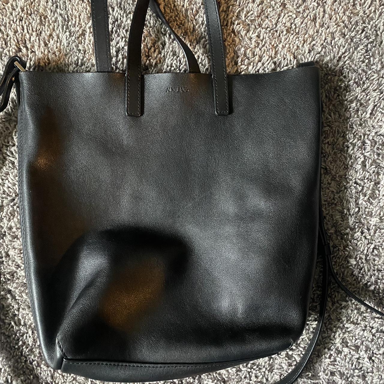 Auxiliary black leather bag (bought at - Depop