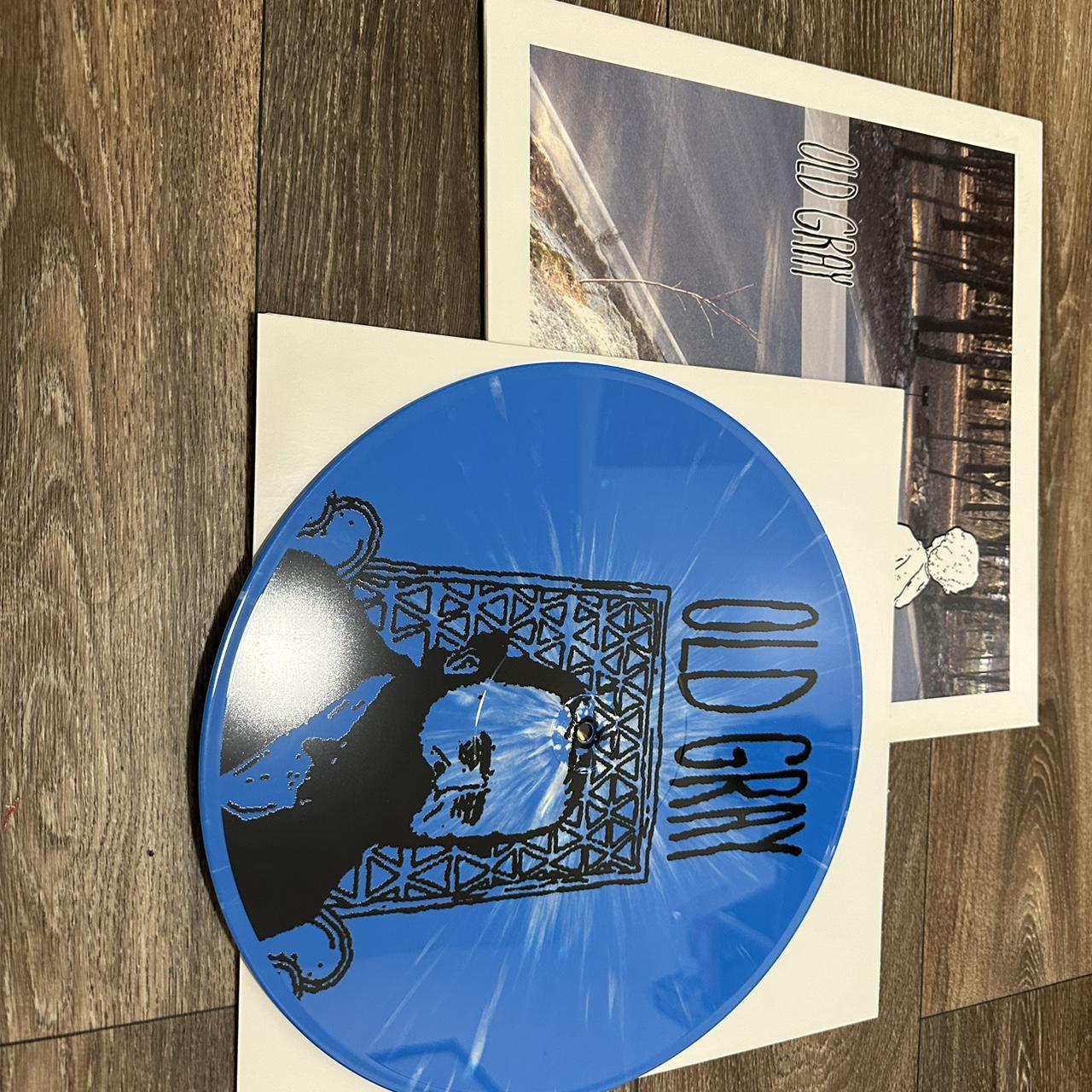 Old Gray Demo with solid blue, white splatter and... Depop