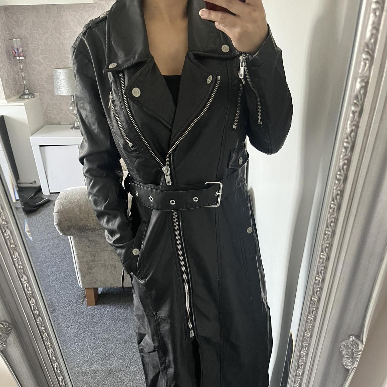 Frustration Garden Gothic Punk Maxi Coat - Black Faux