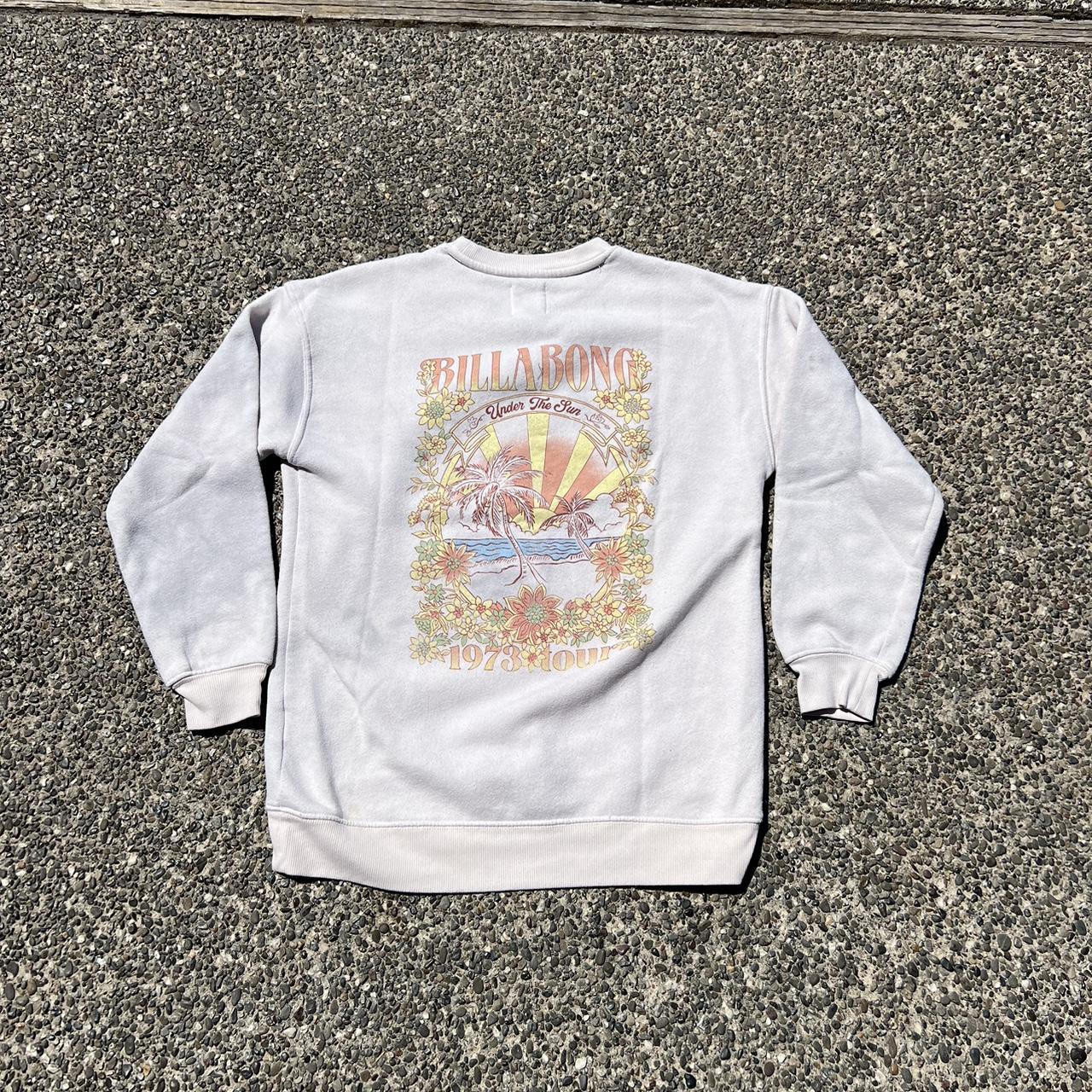 Billabong Crewneck Light Pink Sick Graphic Size... - Depop