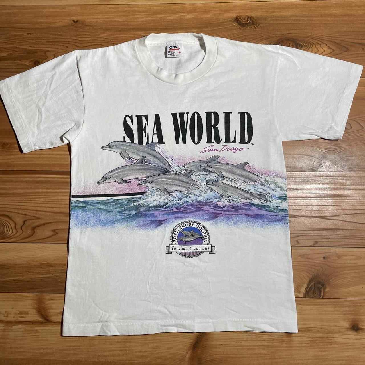 Vintage Sea World Paint Splash Single Stitch T-shirt Size Medium