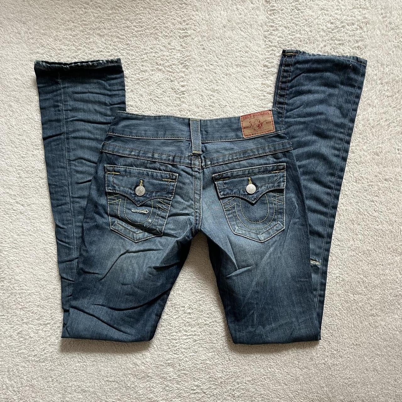 True Religion Women's Blue and Navy Jeans | Depop