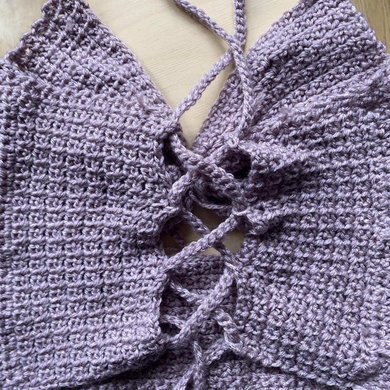 Purple hand-made crochet top💜 Lots of support for... - Depop