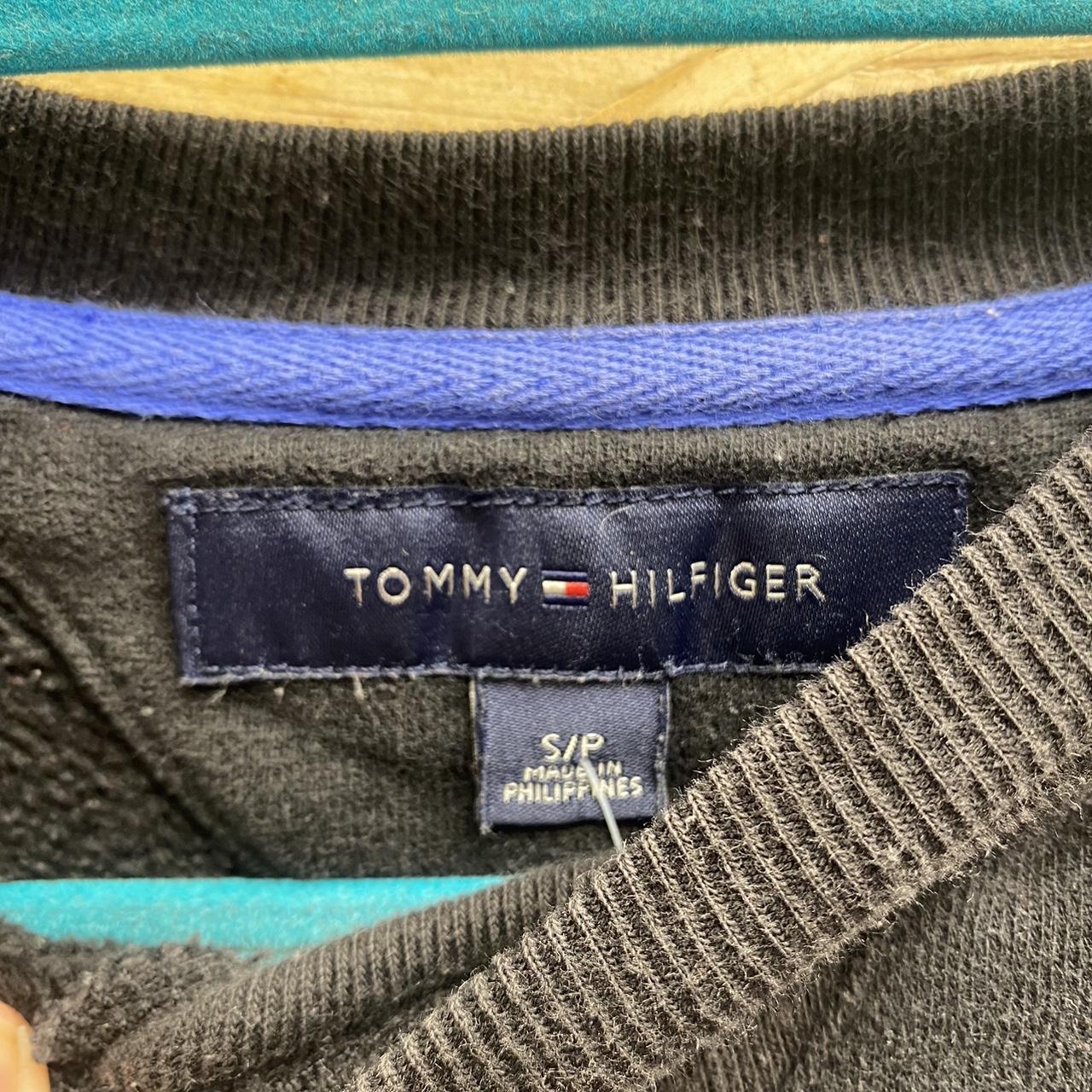 Tommy Hilfiger Men's Blue and Black Sweatshirt | Depop