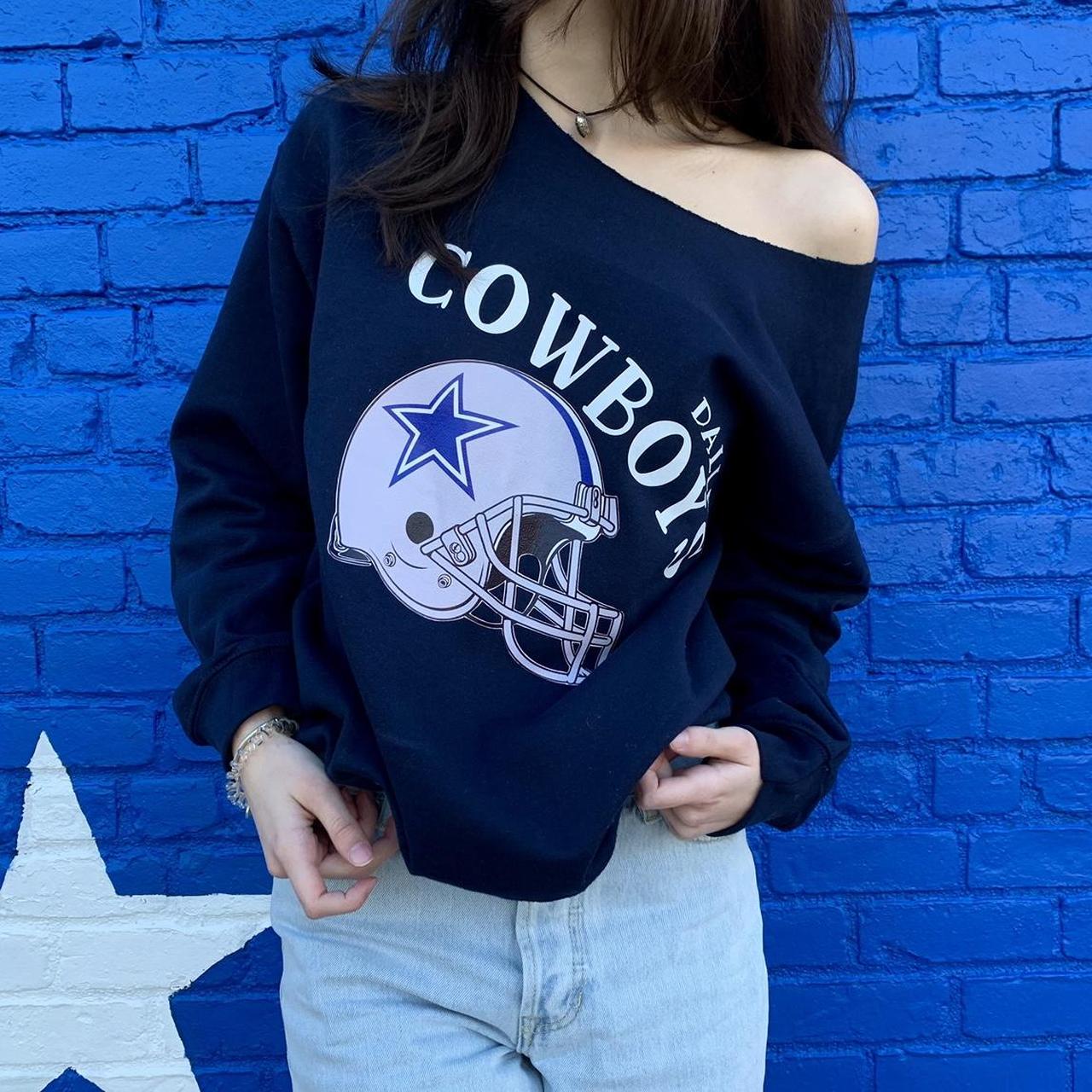 Dallas cowboys off the shoulder sweatshirt hotsell