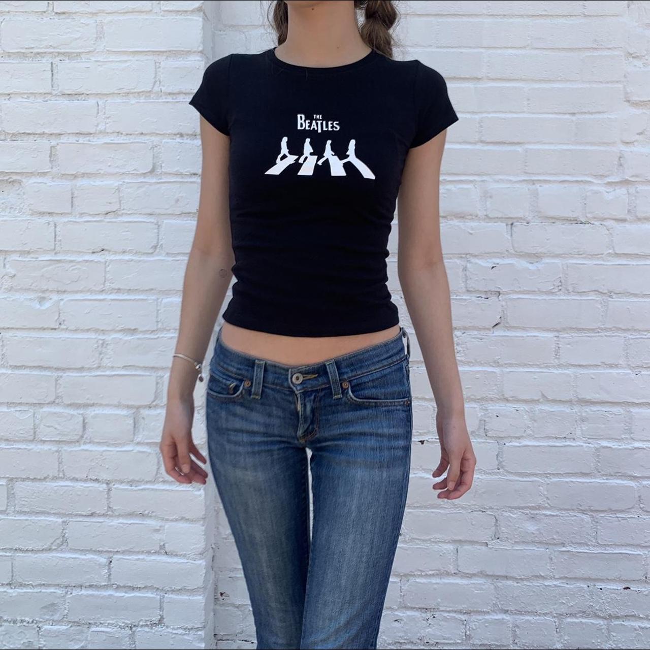 BEATLES BLACK BABY TEE Model is 5’6 and wearing an... - Depop