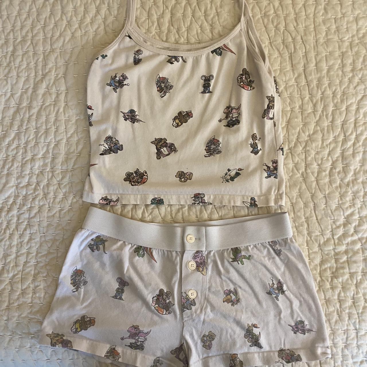 Brandy Melville sleeping set. Tank top and shorts... - Depop