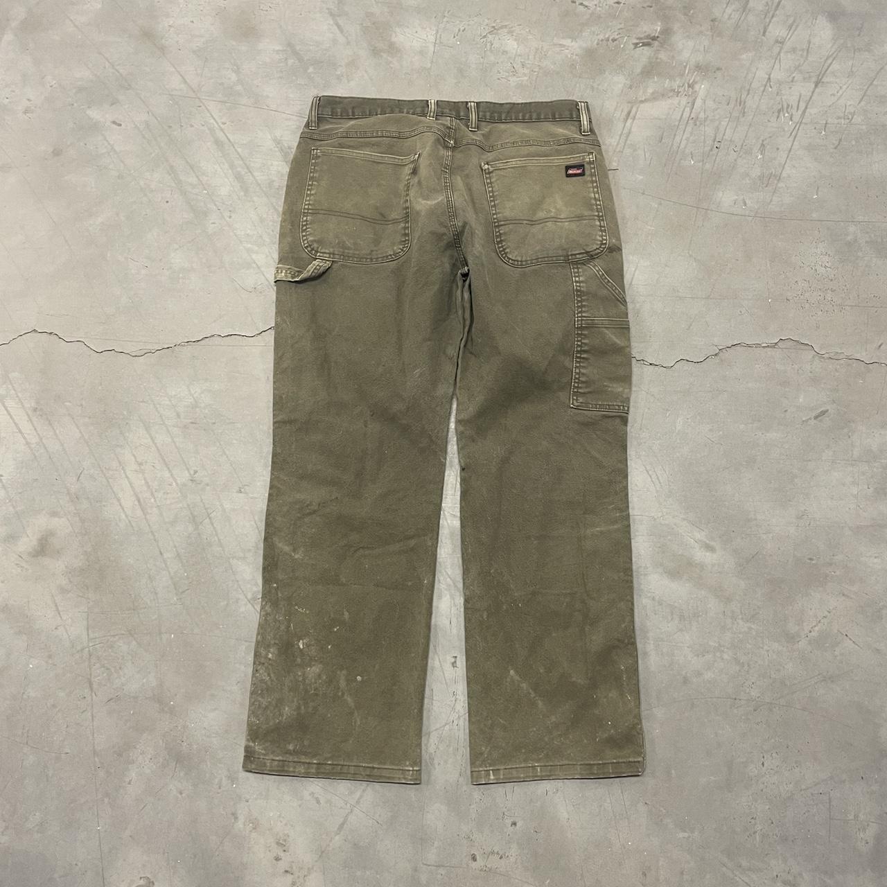 VINTAGE OLIVE DICKIES CARPENTER PANTS 36x30 Depop