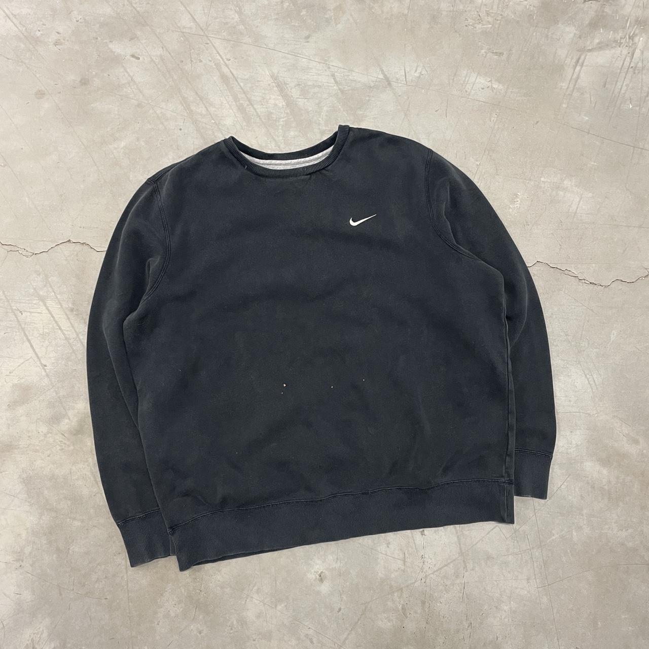 VINTAGE BLACK Y2K NIKE BLANK ESSENTIALS CREWNECK... - Depop