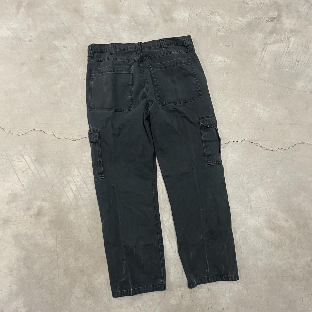 VINTAGE BLACK 90s CARGO PANTS 34x30 - Original... - Depop