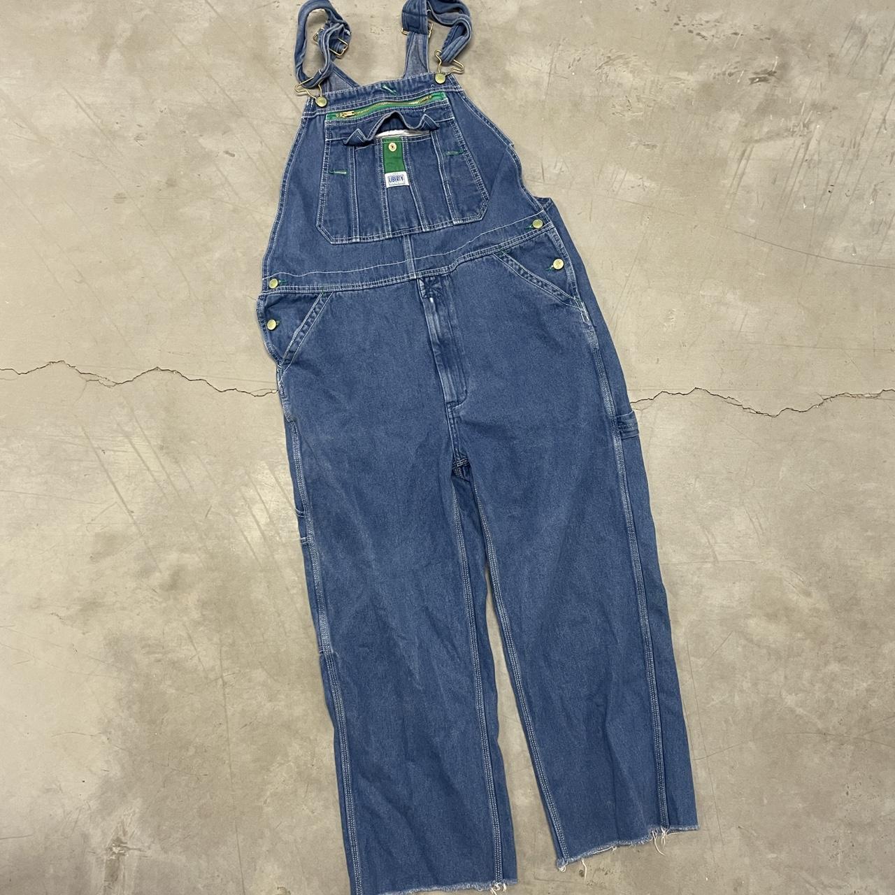 VINTAGE 90s DENIM OVERALLS 36x30 About my page... - Depop