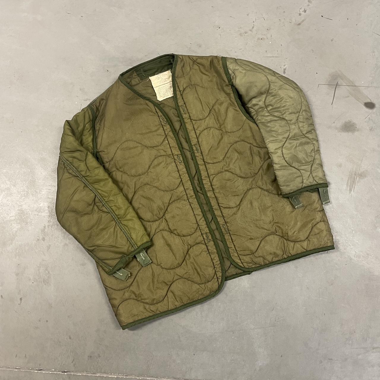 Vintage Zip Up Army Military Liner Jacket Priority - Depop