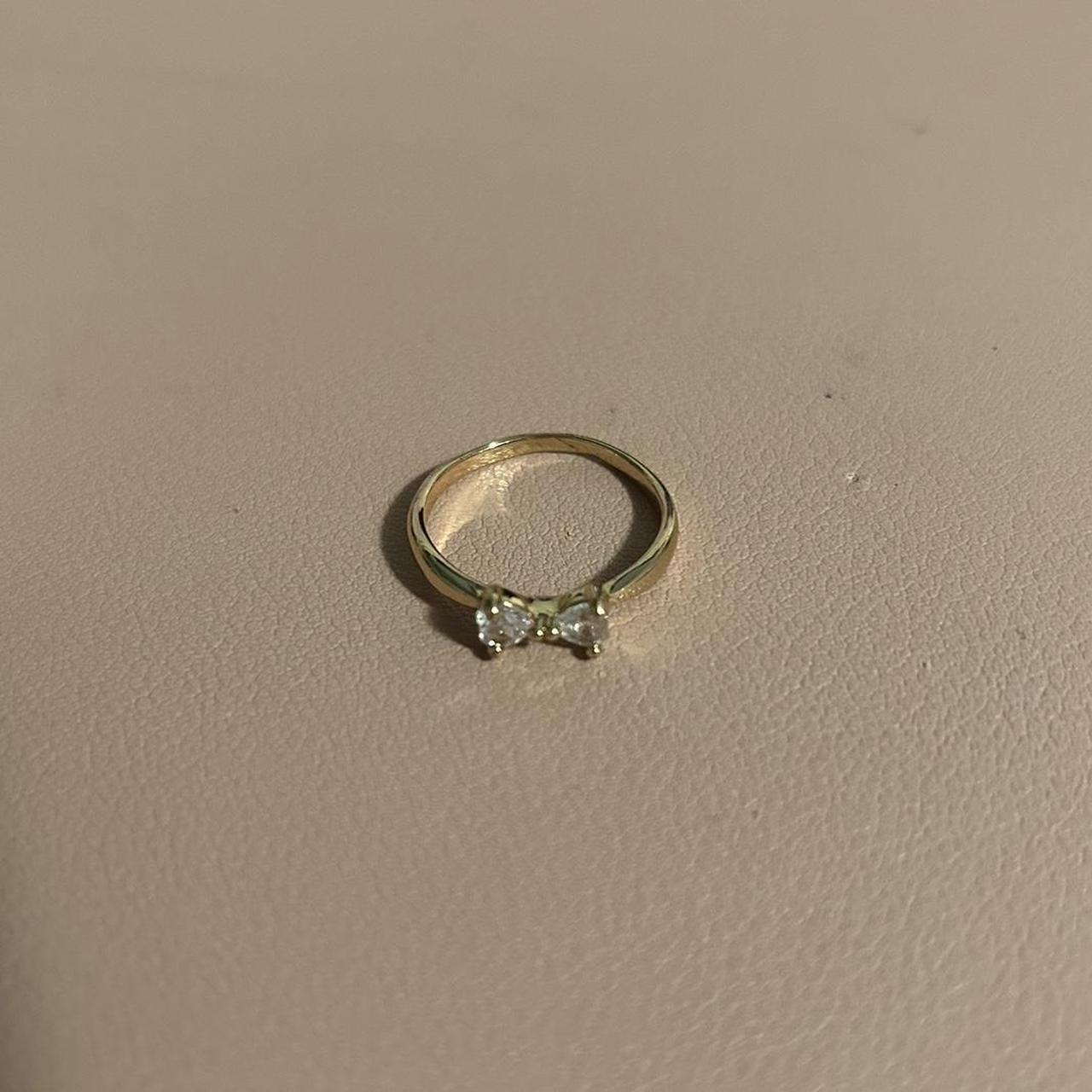 Brandy Melville Dainty Bow Ring Gold size 7 worn... Depop