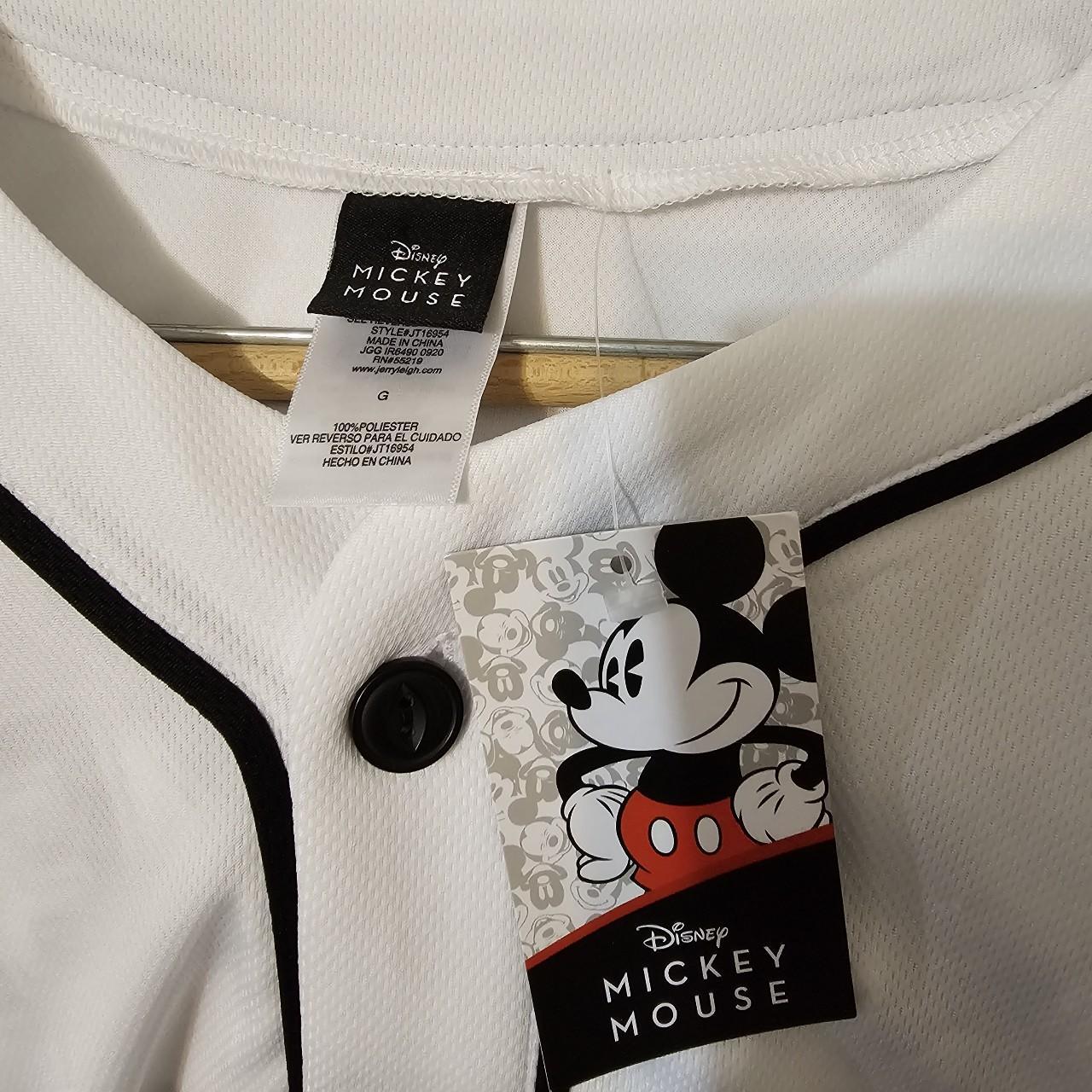 Disney Mickey Mouse 28 Womans Jersey Shirt Button Front, Black