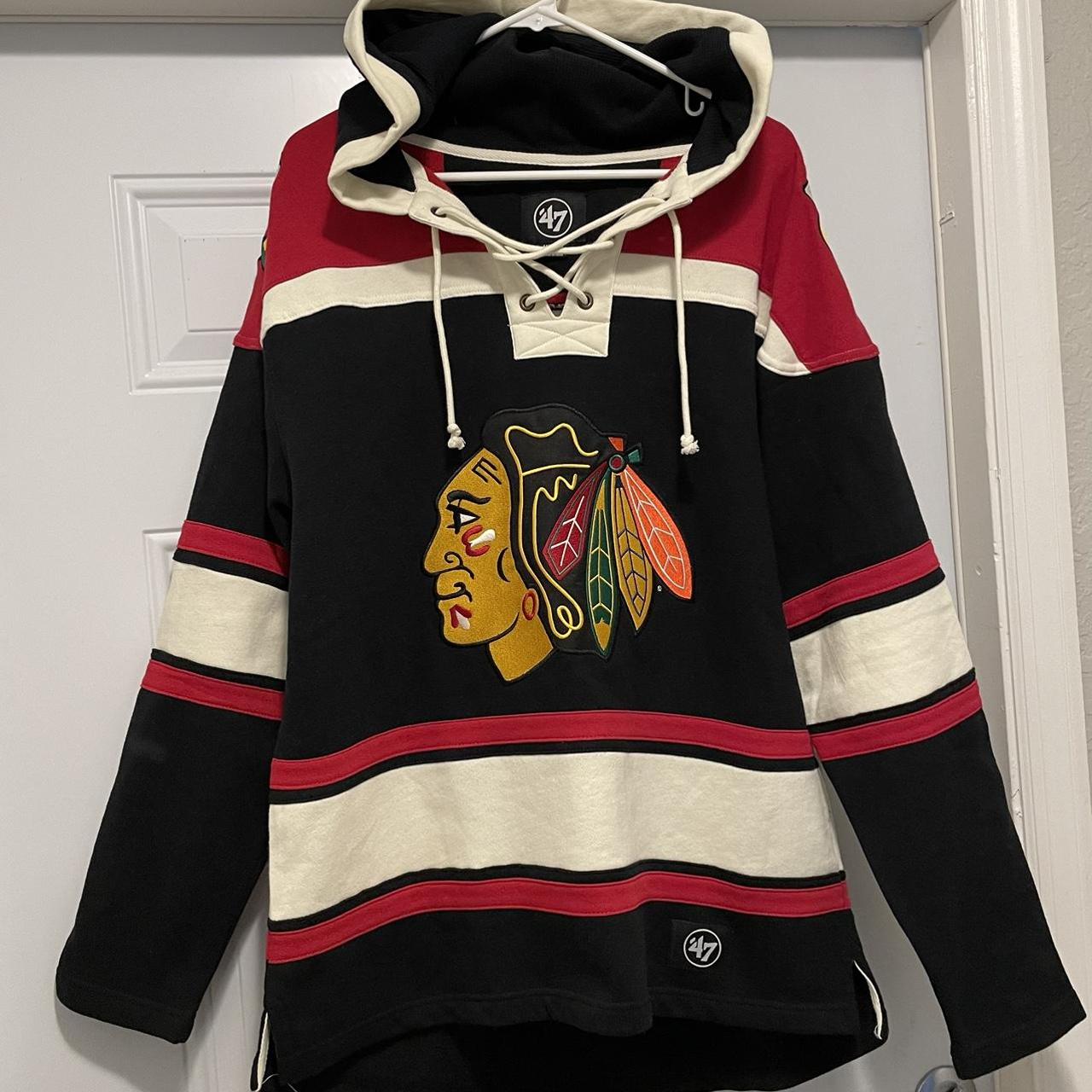 NWT Chicago Blackhawks Mens Lacer Hoodie 47 Brand NHL Authentic Size Medium