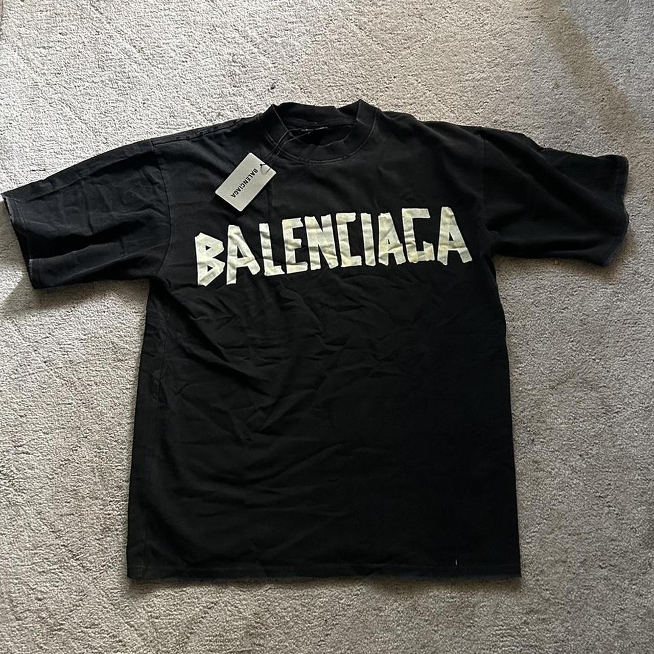 AUTHENTIC BALENCIAGA TAPE TYPE TEE OVERSIZED hmu w... - Depop