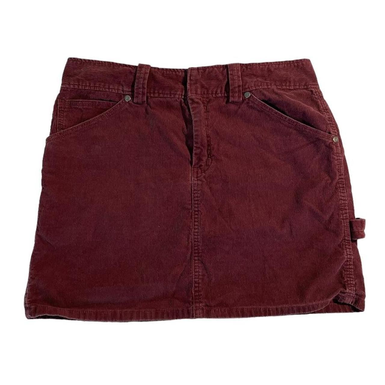 J.Crew Women's Burgundy Skirt | Depop