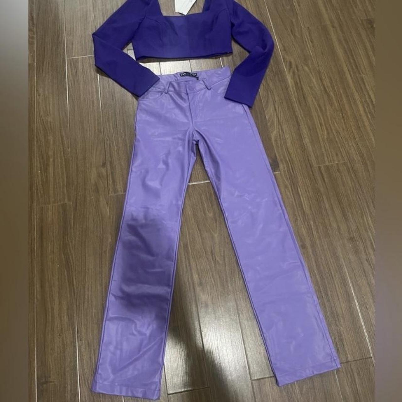 Zara Women's Purple Trousers Depop