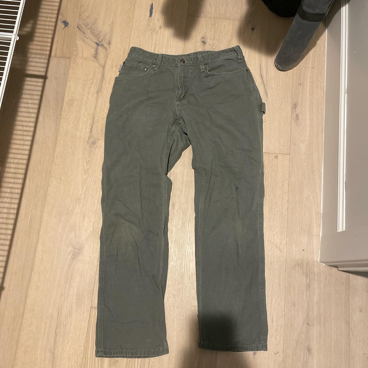 Carhartt Original Fit Insulated Grey Pants Fleece - Depop