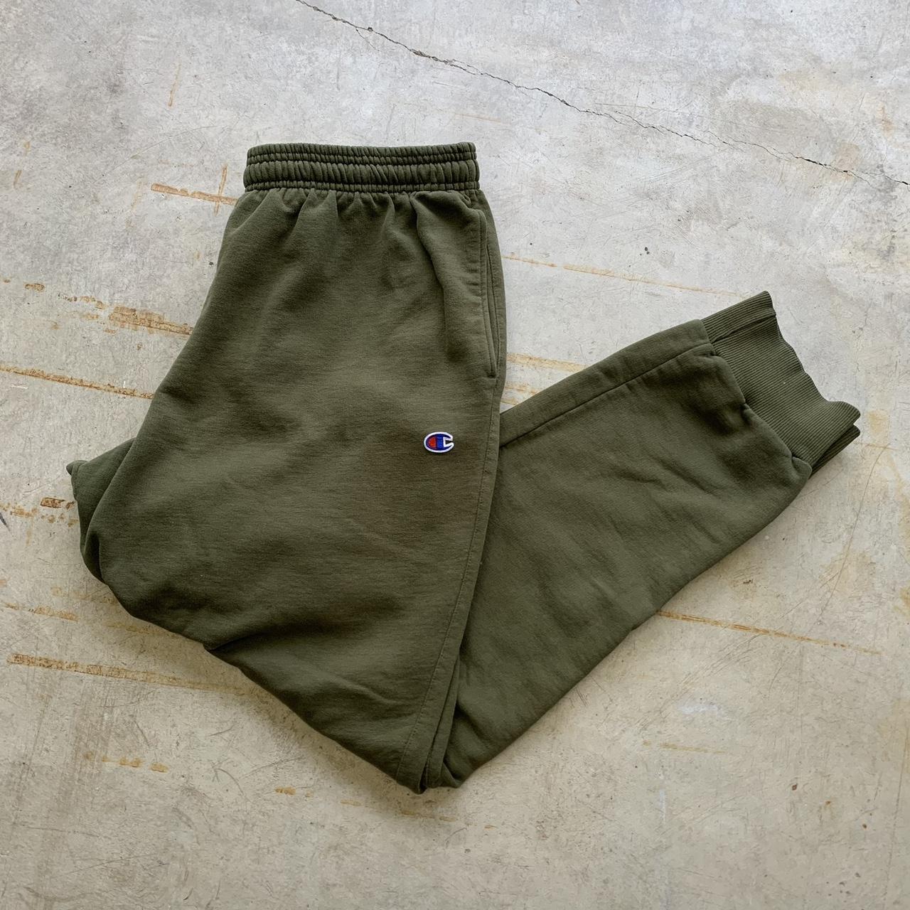 2000s Champion Olive Sweats Size: XL Condition:... - Depop