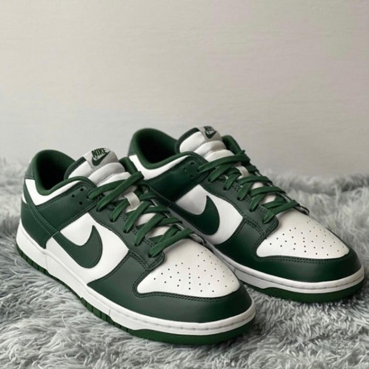 Nike Dunk Lows Michigan State White and Green New... - Depop