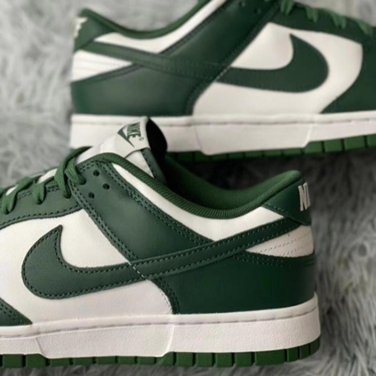 Nike Dunk Lows Michigan State White and Green New... - Depop