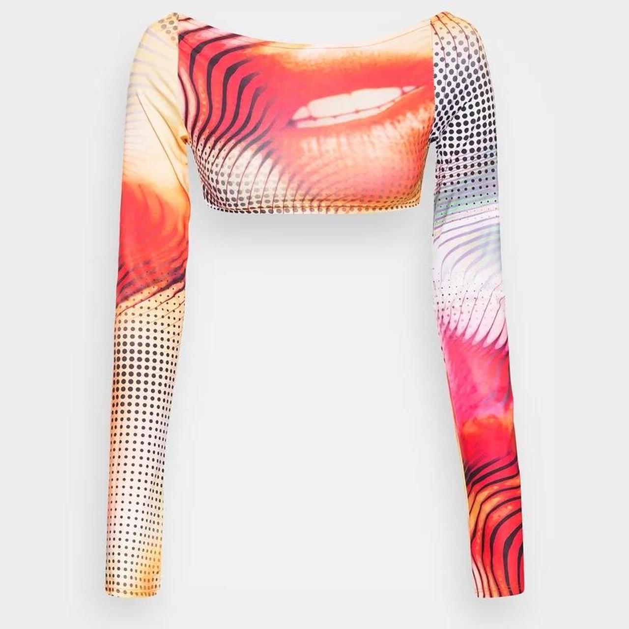 JADED LONDON Y2K LIPS PRINT BACKLESS LONG SLEEVE | Depop