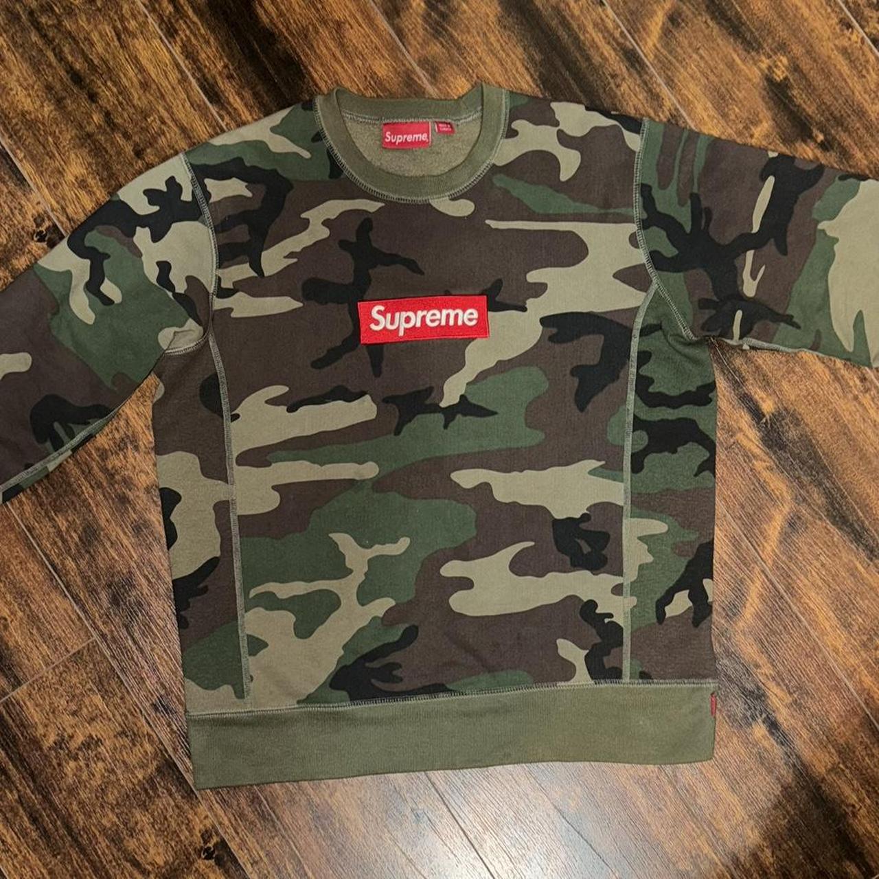 Supreme Green Camo Box Logo Crewneck store FW15