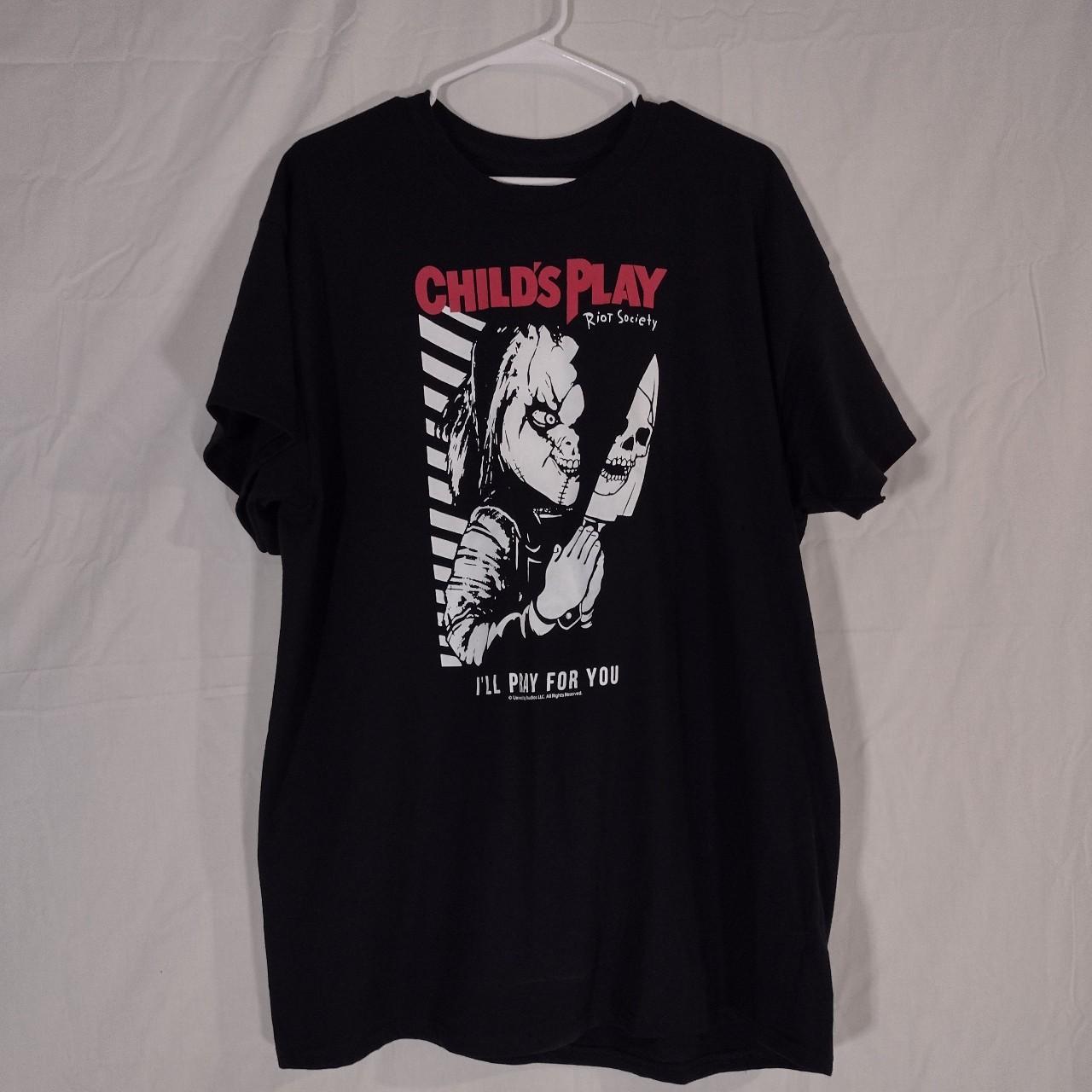 Child's Play Chucky X Riot Society black t shirt has... - Depop