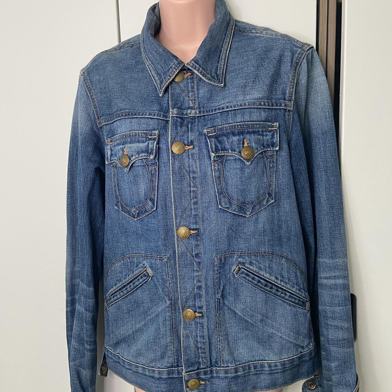 TRUE RELIGION denim jacket mens, although I wore it... - Depop