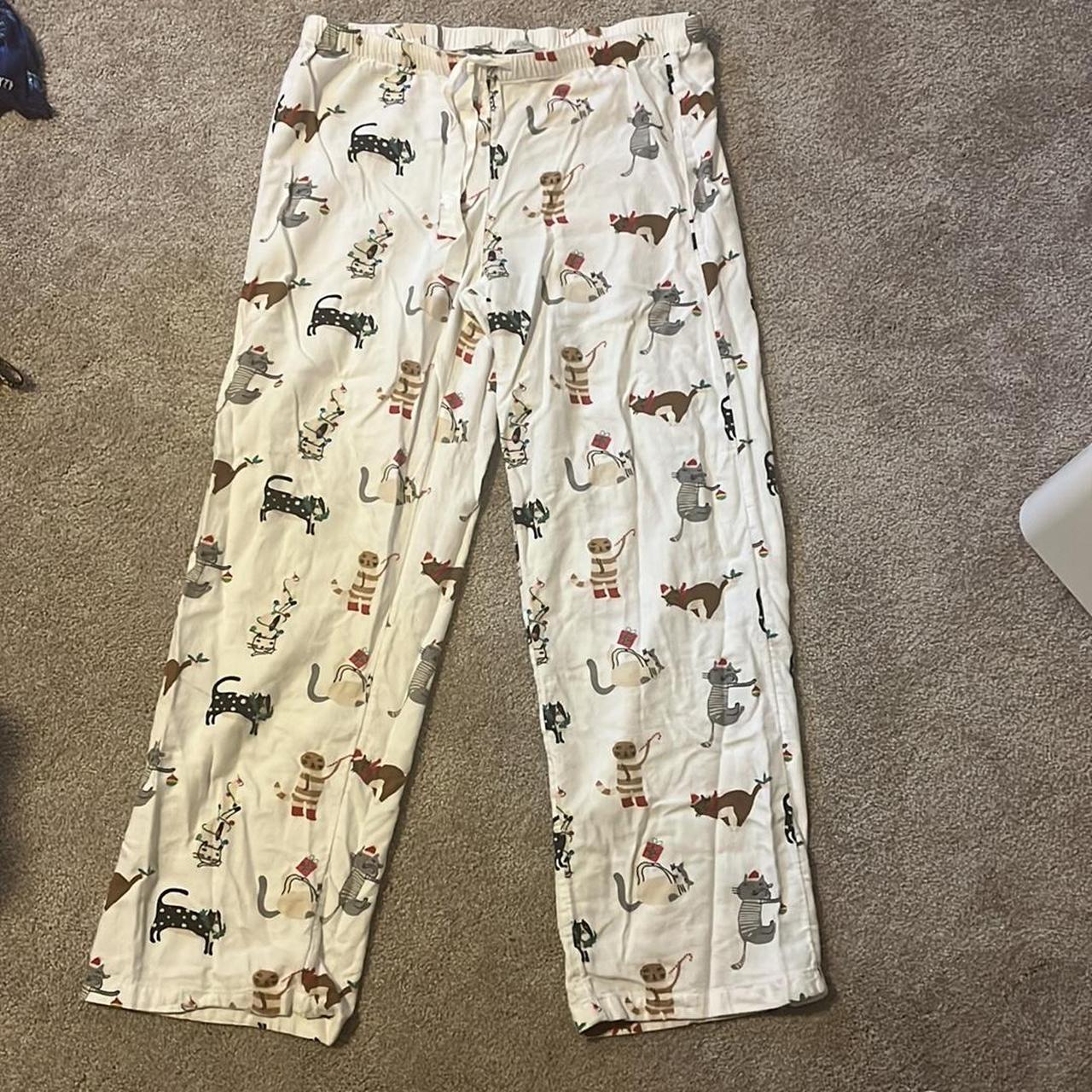 white and grey plaid pajama pants - in perfect - Depop