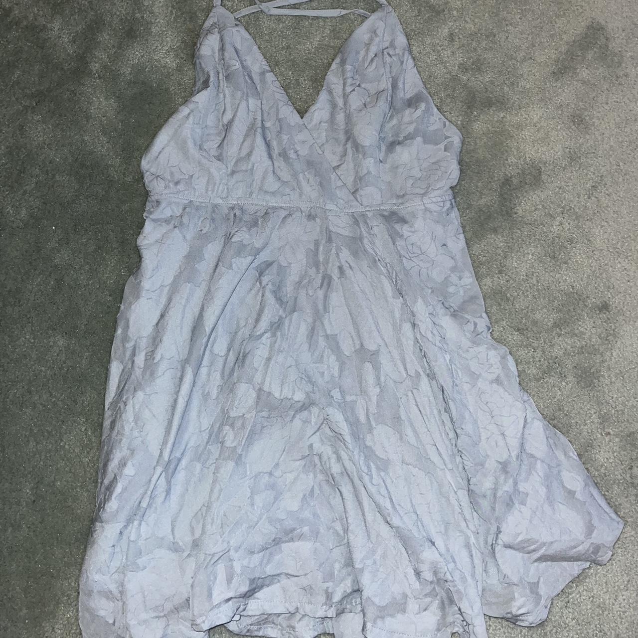 Lulus Women's Blue and White Dress | Depop