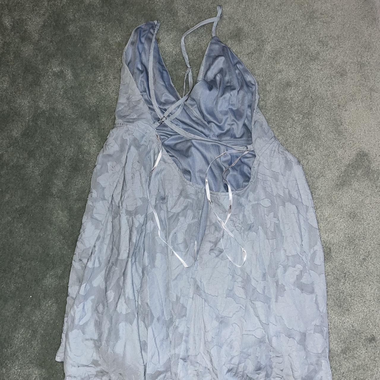 Lulus Women's Blue and White Dress | Depop