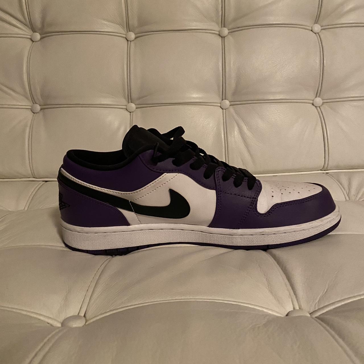 Used Nike men's Jordan One low Court Purple White Depop