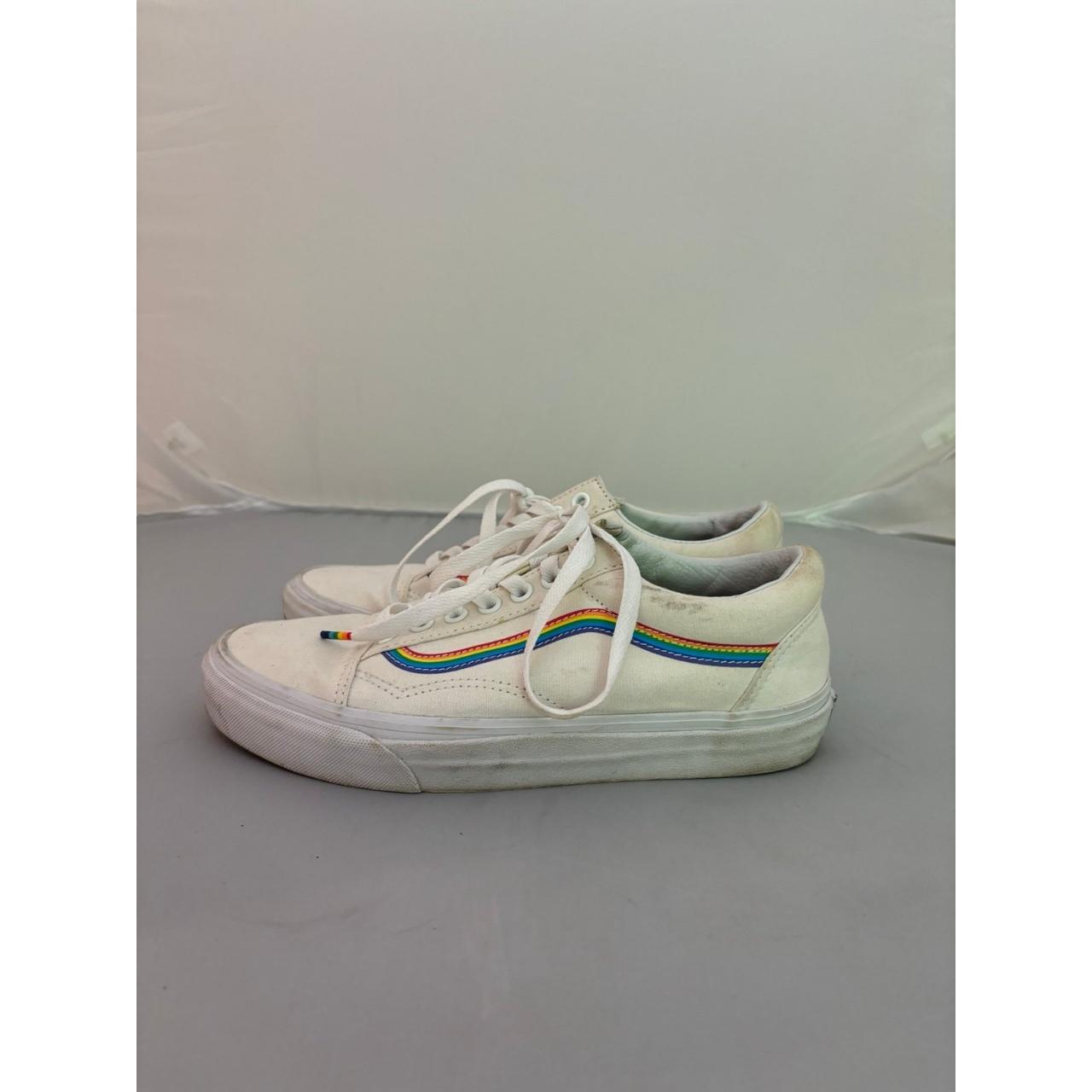 Rainbow vans white hotsell