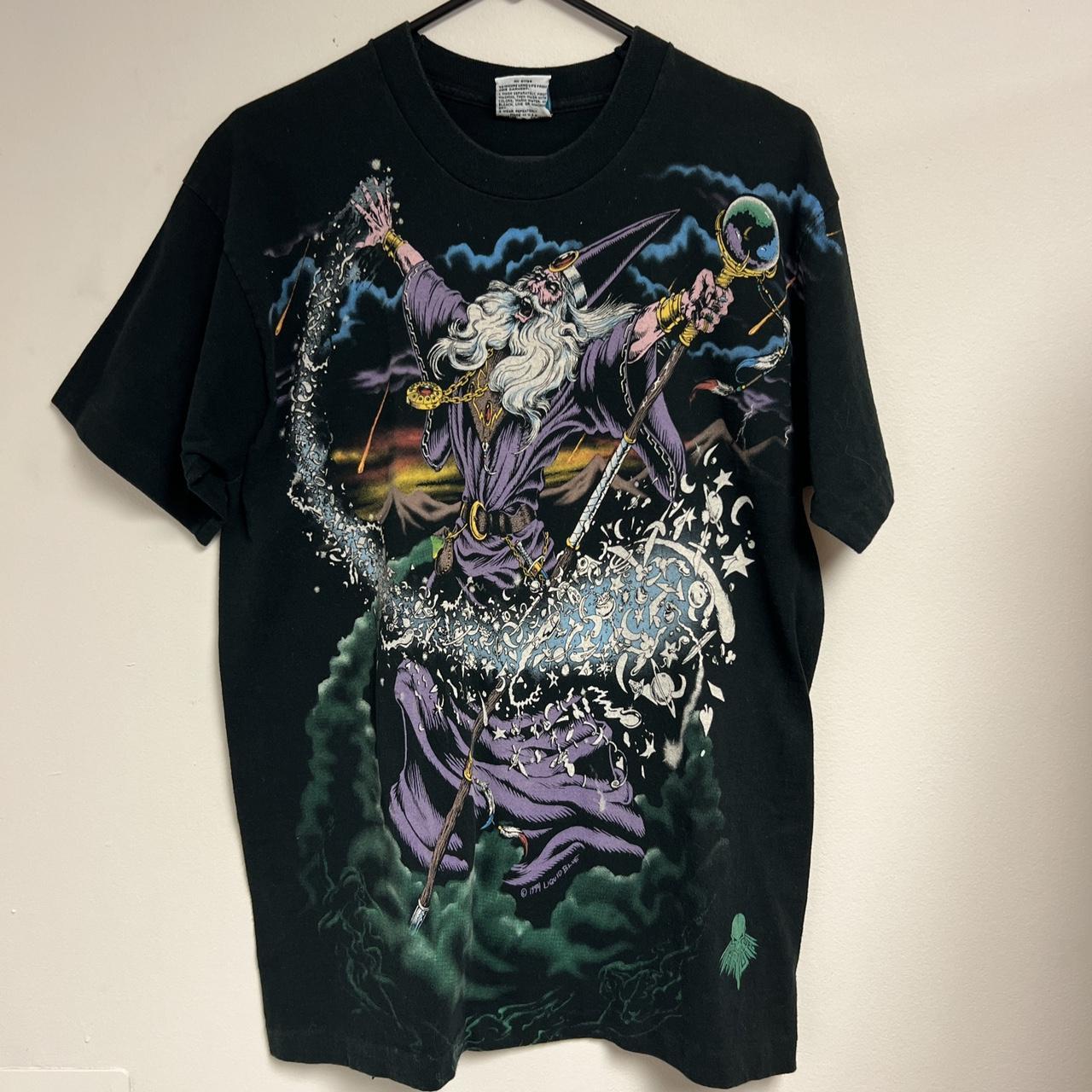 Vintage 1994 Liquid Blue Wizard Mens L Double Sided