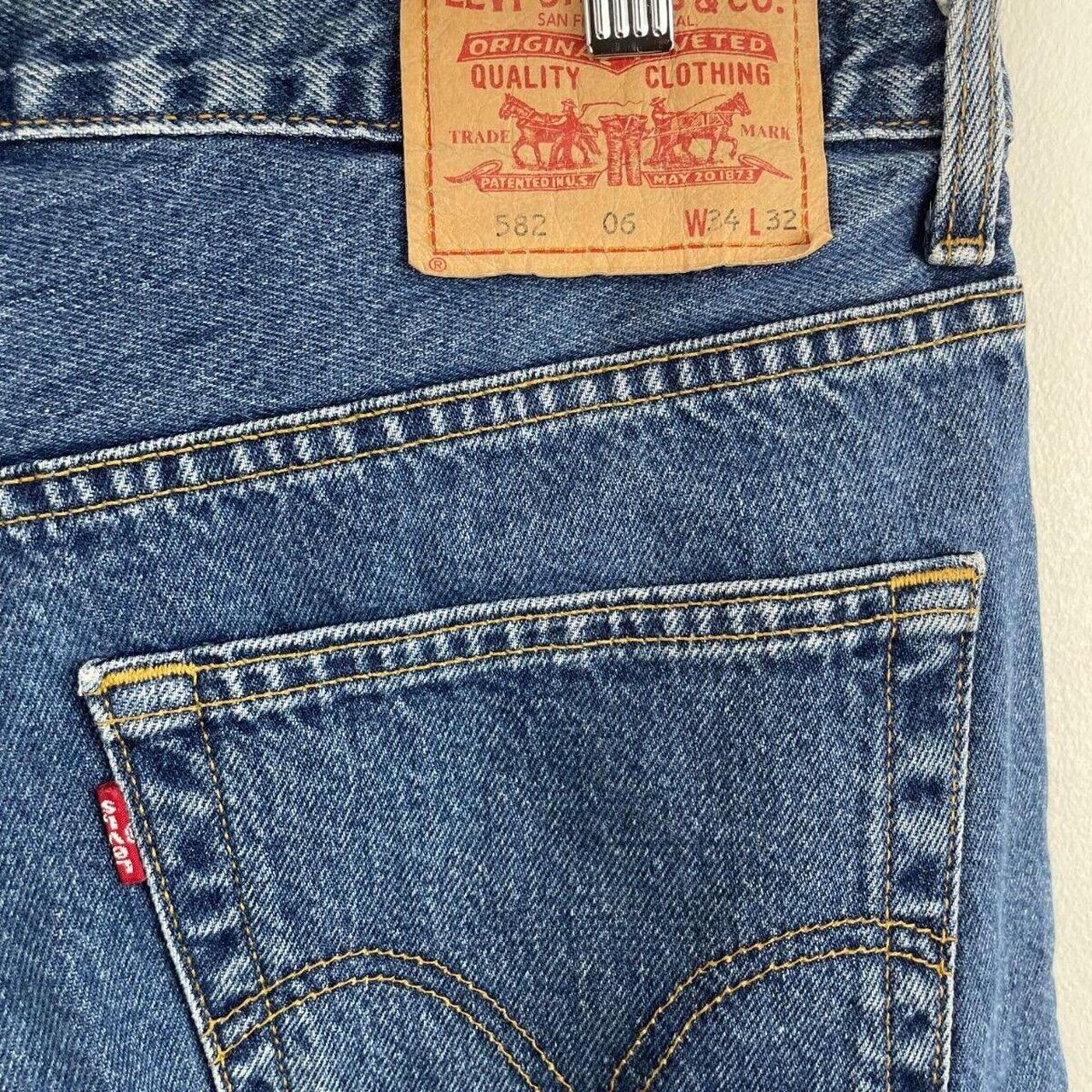 LEVI'S 582 06 Jeans Blue Denim Regular Straight Mens... - Depop